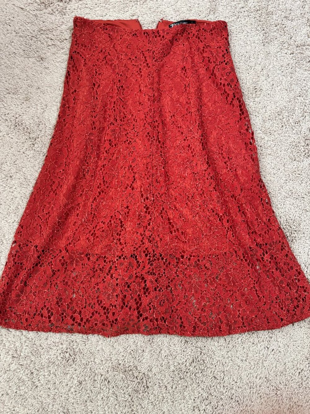 7th Avenue Design Studio Rust Lace A-Line Skirt - Size 2